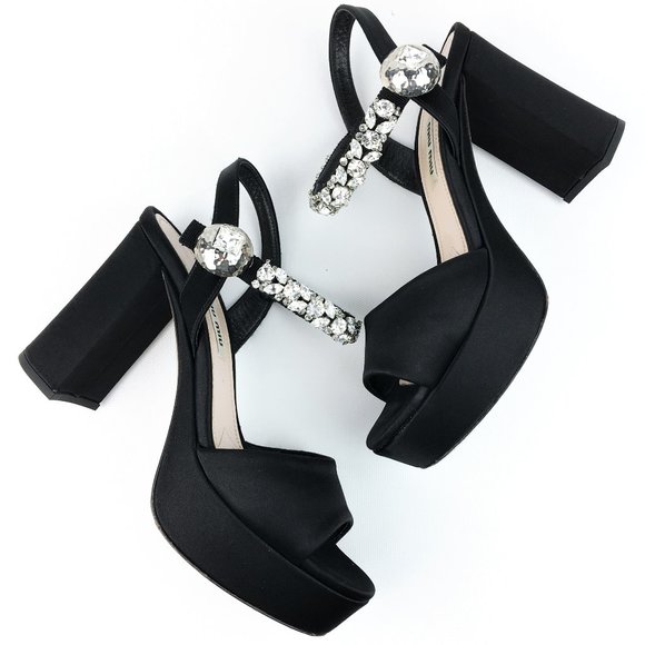 miu miu satin platform sandals